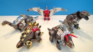 TRANSFORMERS G1 DINOBOTS COLLECTION VIDEO REVIEW WITH GRIMLOCK SWOOP SLUDGE SLUG AND SNARL [upl. by Bellda]