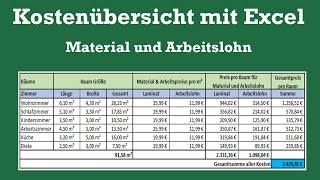 Kostenübersicht mit Excel  EINFACHE ANLEITUNG [upl. by Husch399]