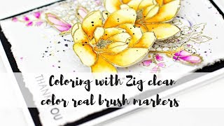 Coloring with Zig clean color real brush markers [upl. by Tarrsus]