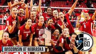 Wisconsin at Nebraska  Nov 25 2022  B1G Volleyball in 60 [upl. by Desai820]