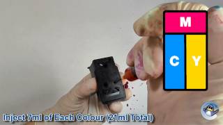 How to Refill Canon CL 541XL 5226B005AA Colour Ink Cartridge [upl. by Otero]