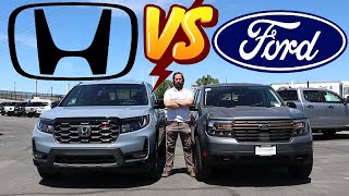 2024 Honda Ridgeline vs 2024 Ford Maverick Which Fake Truck Is The Best Truck [upl. by Kissner]