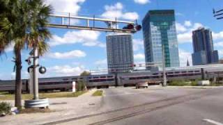 Amtrak through the Robinson St Double Crossings [upl. by Ecirtac30]