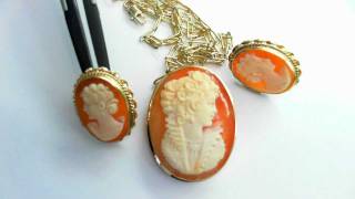 14k Victorian Handcarved Shell Cameo Jewelry Suite [upl. by Ricky]