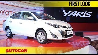 Toyota Yaris  Auto Expo 2018  First Look  Autocar India [upl. by Saidee954]