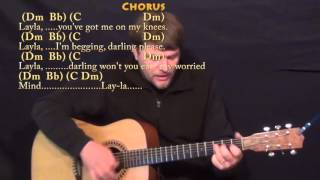 Layla Clapton Strum Guitar Cover Lesson with ChordsLyrics [upl. by Htezzil]