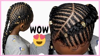 EASY PROTECTIVE STYLE FOR NATURAL HAIR  FISHBONE BRAIDS TUTORIAL [upl. by Micah]