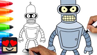 How To Draw Bender  Futurama [upl. by Dimitris]