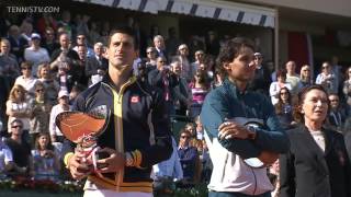 Novak Đoković  Himna Srbije i dodela nagrade ATP Masters MonteCarlo 2013 [upl. by Wassyngton]