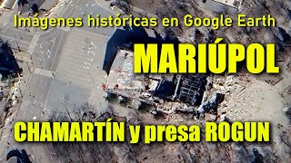 Imágenes históricas en Google Earth Destrucción del Teatro de Mariúpol Ucrania [upl. by Anaihr]