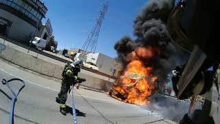 Bomberos incendio de furgoneta [upl. by Valeda]