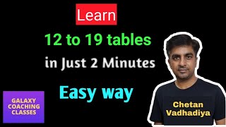 Learn tables in easy way ll 12 to 19 tables [upl. by Icyaj322]