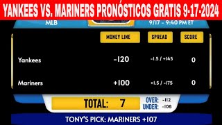 New York Yankees vs Seattle Mariners 9172024 Pronósticos GRATIS de la MLB para Hoy [upl. by Novi]