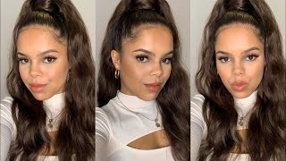 LULLABELLZ HAIR EXTENSIONS 1 YEAR LATERREVIEW amp TUTORIAL OF THE LULLABELLZ PONYTAILANY GOOD [upl. by Irej]