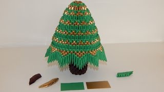 How to make 3d origami Christmas tree model 3 part 1 [upl. by Longfellow]