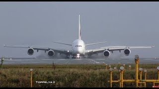 Airbus a380 landing This Is What Professionals pilots Do on wet runway [upl. by Croom]