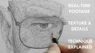 Realistic Drawing  Texture amp Detail Technique  REALTIME Process Explained [upl. by Majka620]