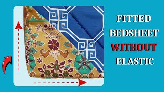 How to Sew Perfect Corners on a Sheet  Fitted bed sheet without Elastic [upl. by Elac]