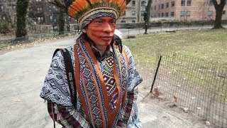 Amazon Native Explores The Streets Of NYC  BBC NEWS [upl. by Adest]