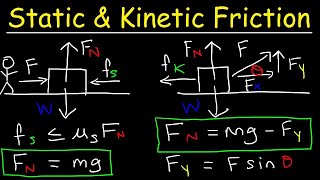 Static Friction and Kinetic Friction Physics Problems With Free Body Diagrams [upl. by Howzell]