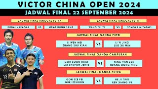 JADWAL FINAL CHINA OPEN 22 SEPTEMBER 2024 JADWAL BADMINTON CHINA OPEN LIVE INEWS TV [upl. by Gnah]