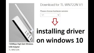 How to download and install tplink tl wn722n v1 wireless usb driver on windows 10 or win8 [upl. by Amedeo]