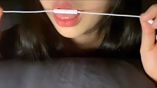 ASMR 이어폰 마이크 니블링💤  mic nibbling  slow mouth sounds [upl. by Aieki]