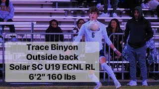 Trace Binyon ECNLRL Highlights Class of 2024 [upl. by Ylrebmit]