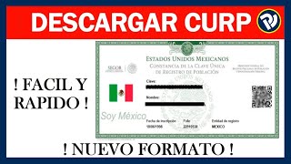 Cómo Descargar e imprimir Tu CURP por Internet gratis l CURP Certificada [upl. by Audly]