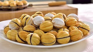 Nuci umplute  Walnut Shaped Cookies CC Eng Sub  JamilaCuisine [upl. by Anaujd691]