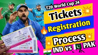 IND vs PAK Tickets Booking T20 World Cup 24  Tickets Booking Full Process 2024 [upl. by Aicul59]