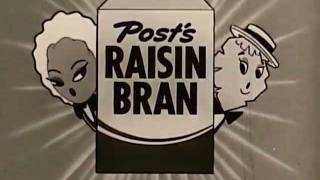 1950s Raisin Bran Commercial featuring Maisie the Raisin and Jake The Flake [upl. by Aylsworth284]