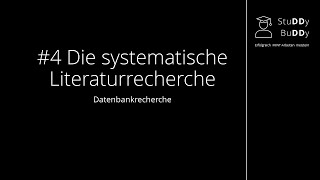 Die systematische Literaturrecherche  4 Datenbankrecherche [upl. by Anig]