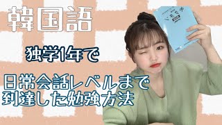 独学で韓国語を1年で日常会話レベルまで到達できた方法！韓国語勉強方法 [upl. by Paquito]