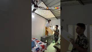 False ceiling Foam roof installation 😍❤️shorts ceiling foam wallpaper decor makeover home [upl. by Mccurdy]