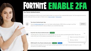 How to Enable 2FA on Fortnite  Turn On Fortnite Two Factor Authentication [upl. by Ahsienahs]