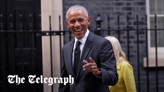 Former US president Barack Obama makes a surprise visit to Downing Street [upl. by Oznecniv]