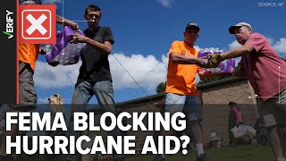 Is FEMA blocking aid or confiscating Hurricane Helene donations [upl. by Cleopatra]