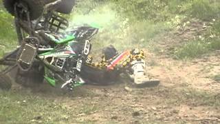 Ryan Rusaw 18 crash May 29 MMRS Cochranes track 2nd moto [upl. by Dnarb]