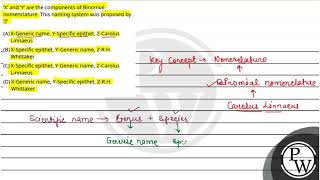 X and Y are the components of Binomial nomenclature This naming sys [upl. by Dollie]