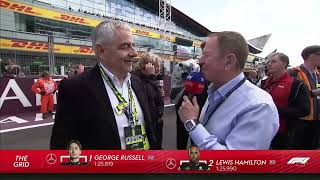 Rowan Atkinson F1 Grid Walk Interview  2024 British Grand Prix [upl. by Aifos274]