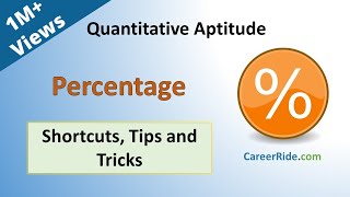 Percentage  Shortcuts amp Tricks for Placement Tests Job Interviews amp Exams [upl. by Souza]