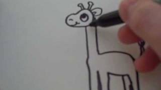 How to Draw a Cartoon Giraffe [upl. by Feinleib]