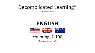 Counting numbers 1  100 in English with Roman numerals [upl. by Kosaka924]