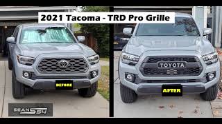 INSTALLING THE TRD PRO GRILL ON THE SR5 TOYOTA TACOMA [upl. by Hinson]