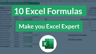 10 Excel Formula used daily at WORK Excel formula for job interview [upl. by Baryram]