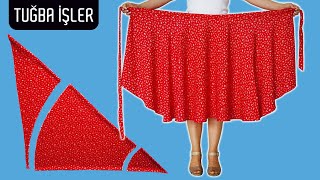 How to Make Wrap Skirt with Side Knot  Tuğba İşler [upl. by Ranzini]