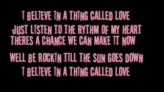 I BELIEVE IN A THING CALLED LOVE  THE DARKNESS LYRICS [upl. by Almena402]