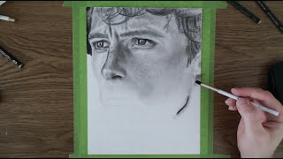 Charcoal Powder and Graphite Portrait Drawing  Beginner timelapse [upl. by Lehcar]