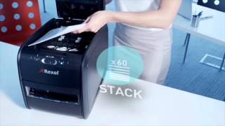 Rexel Auto 60X Shredder Video [upl. by Steffy610]